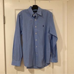 Classic Preppy Ralph Lauren Polo Button Down Shirt Blue Sz Medium Quiet Luxury